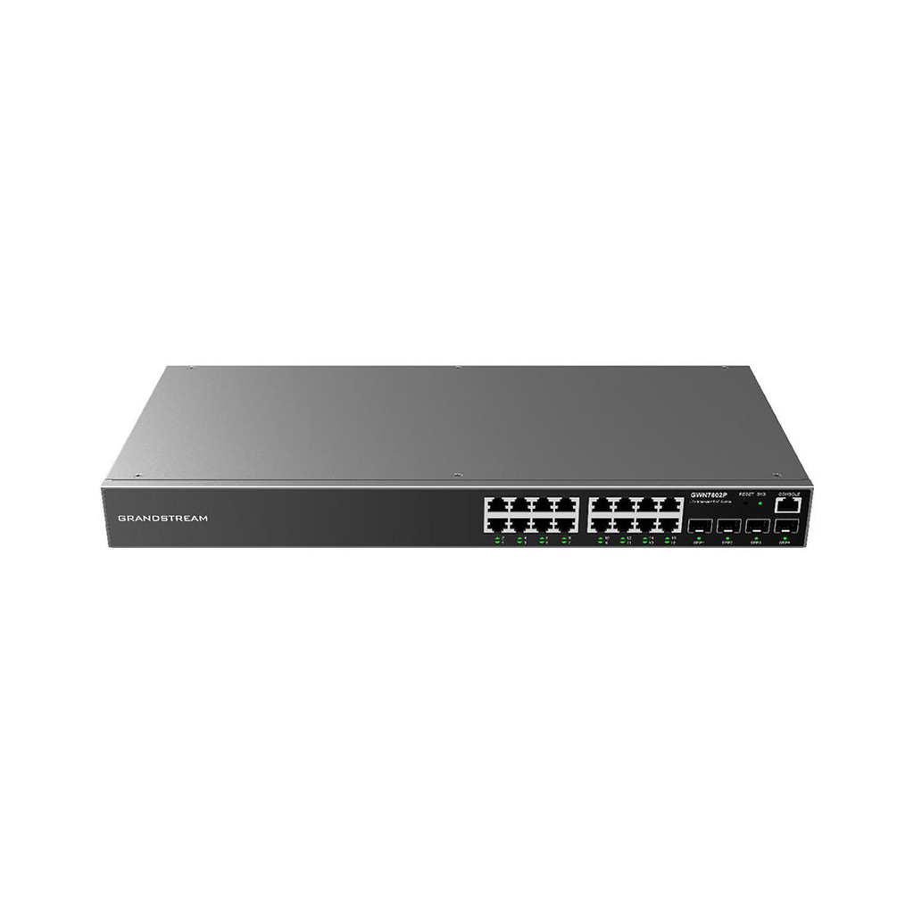 [GWN7802P] Switch Grandstream réseau niveau 2+ 16 ports PoE gigabit
