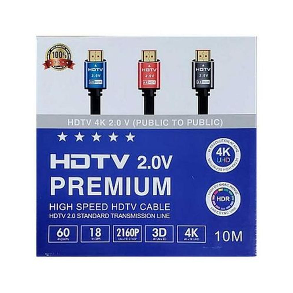 [PREMIUM10M] Câble HDMI premium 4K 10m high speed 2.0 V