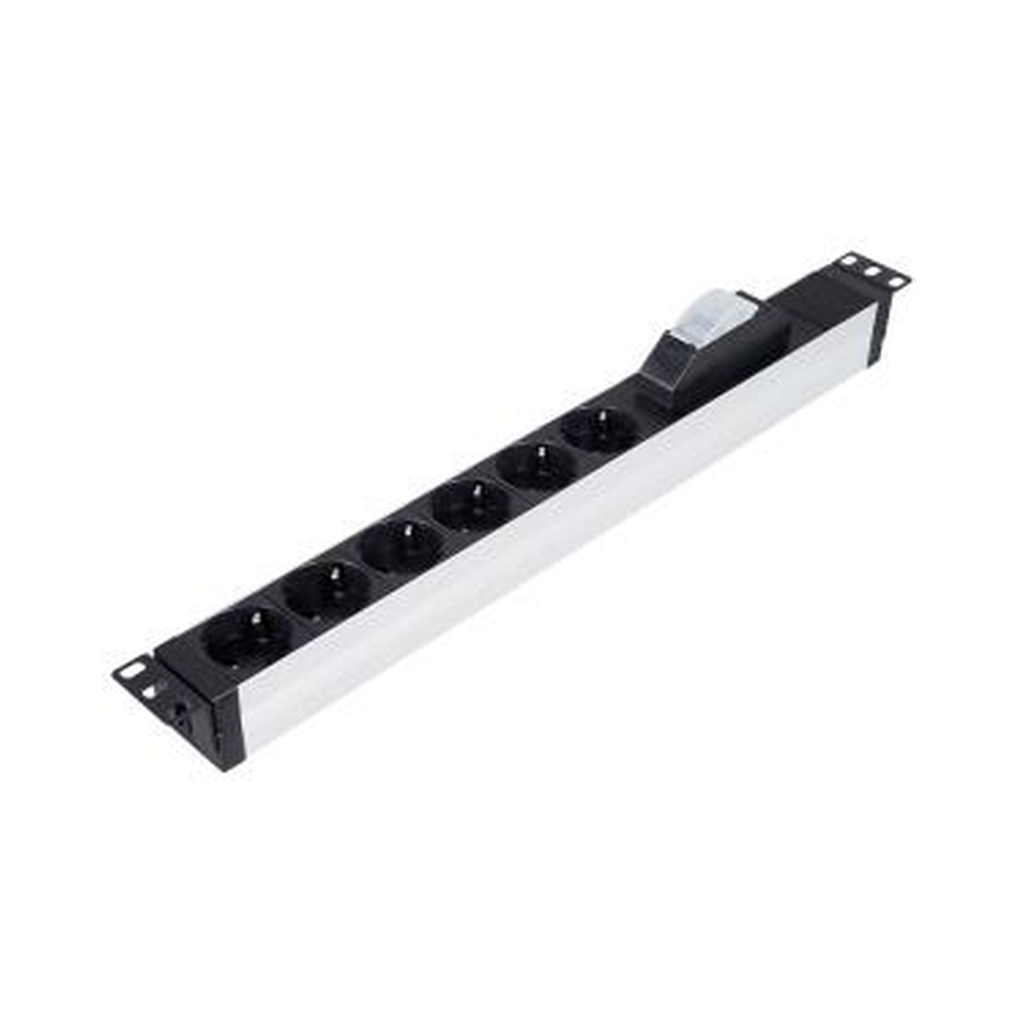 [LN-PRZ-SGT-1U6P-SC-UPS] Multiprise lande alumimium 6 prises + disjoncteur